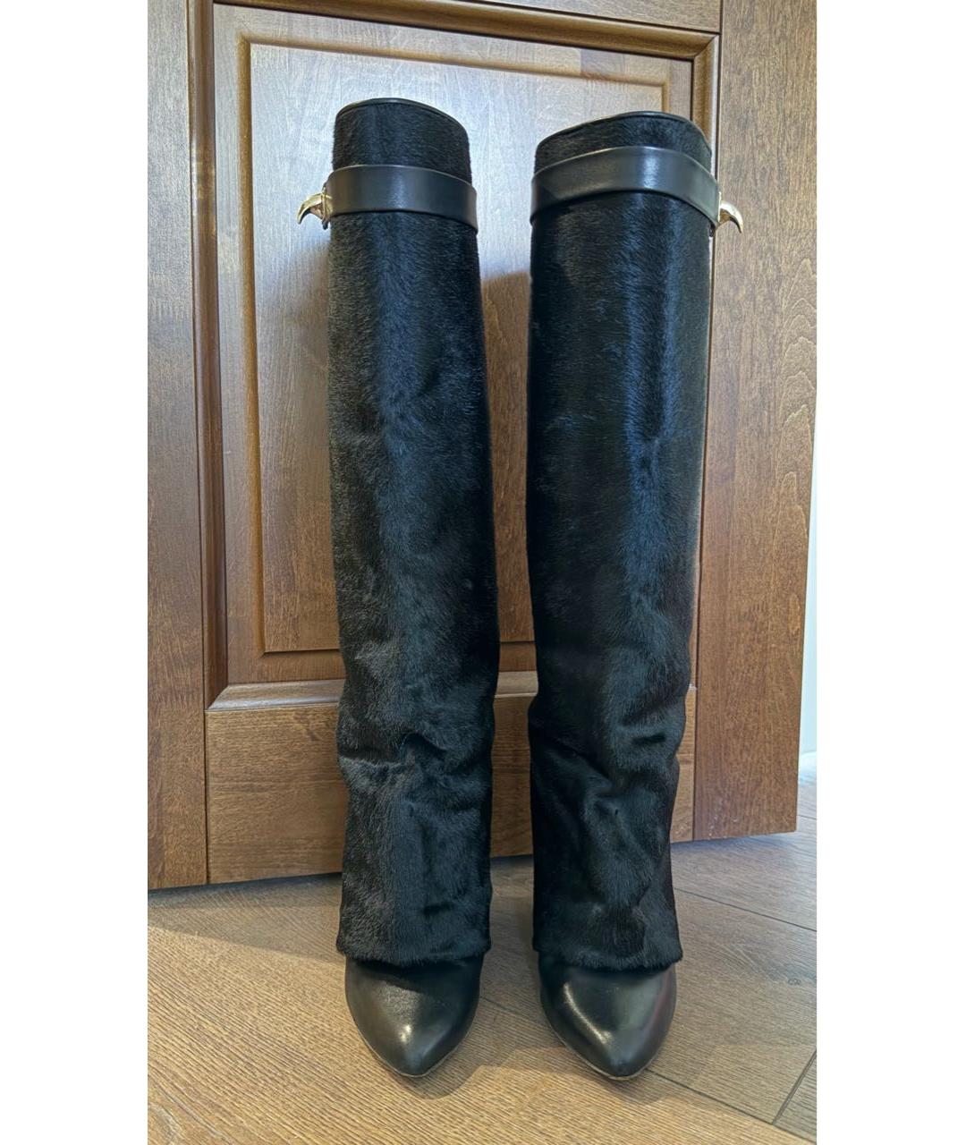 GIVENCHY Черные кожаные сапоги, фото 2