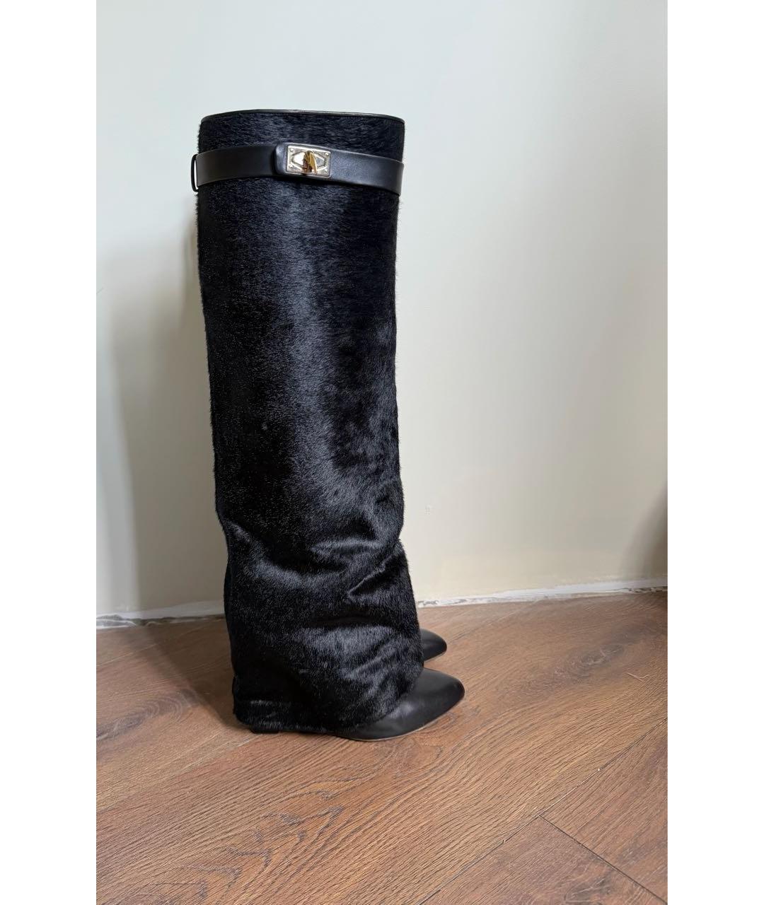 GIVENCHY Черные кожаные сапоги, фото 9