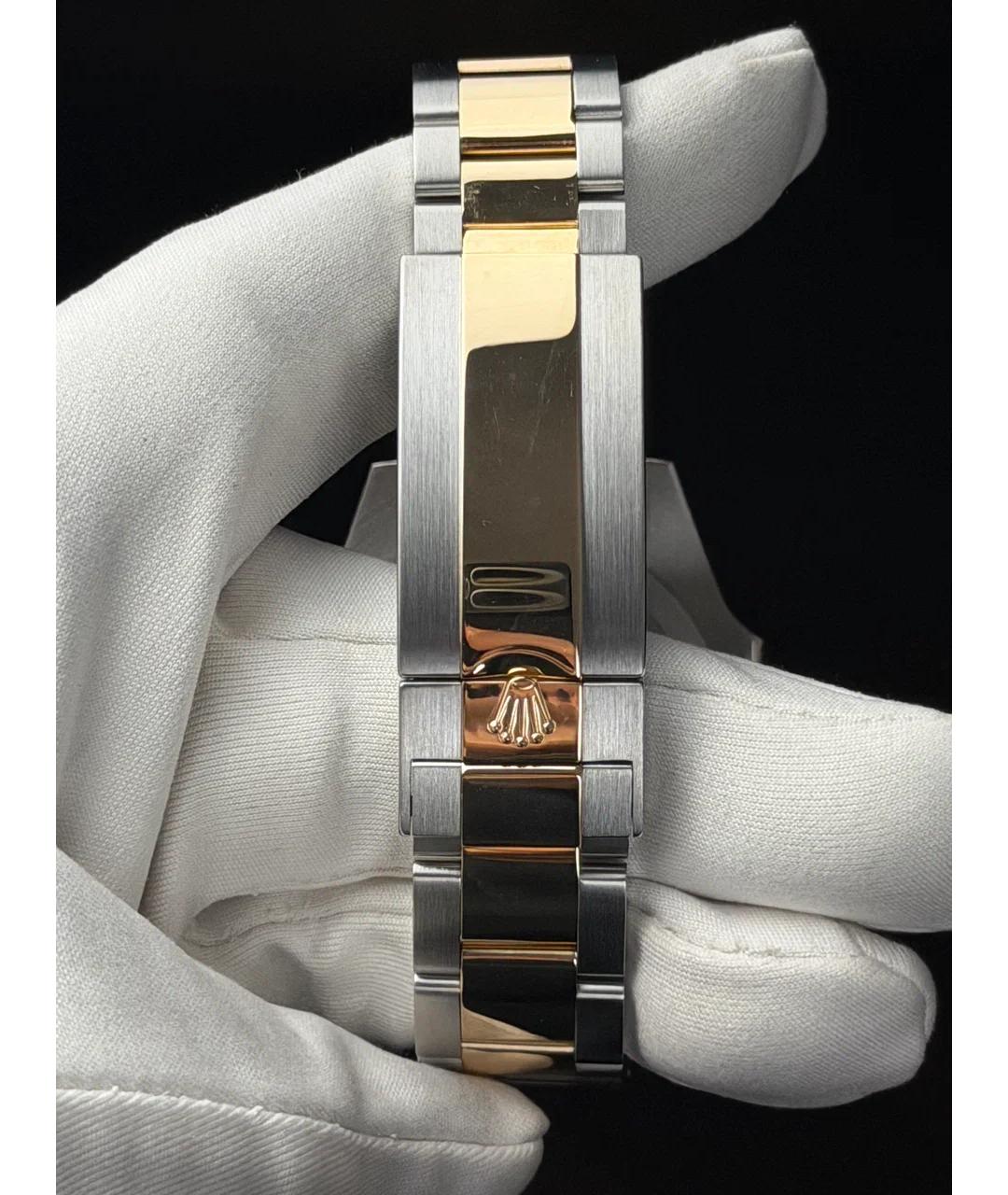 ROLEX Черные часы из желтого золота, фото 6