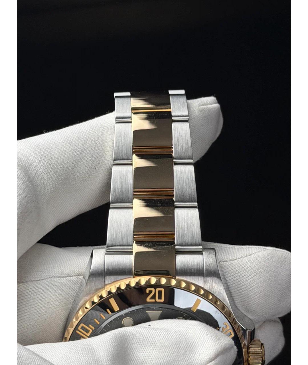 ROLEX Черные часы из желтого золота, фото 5