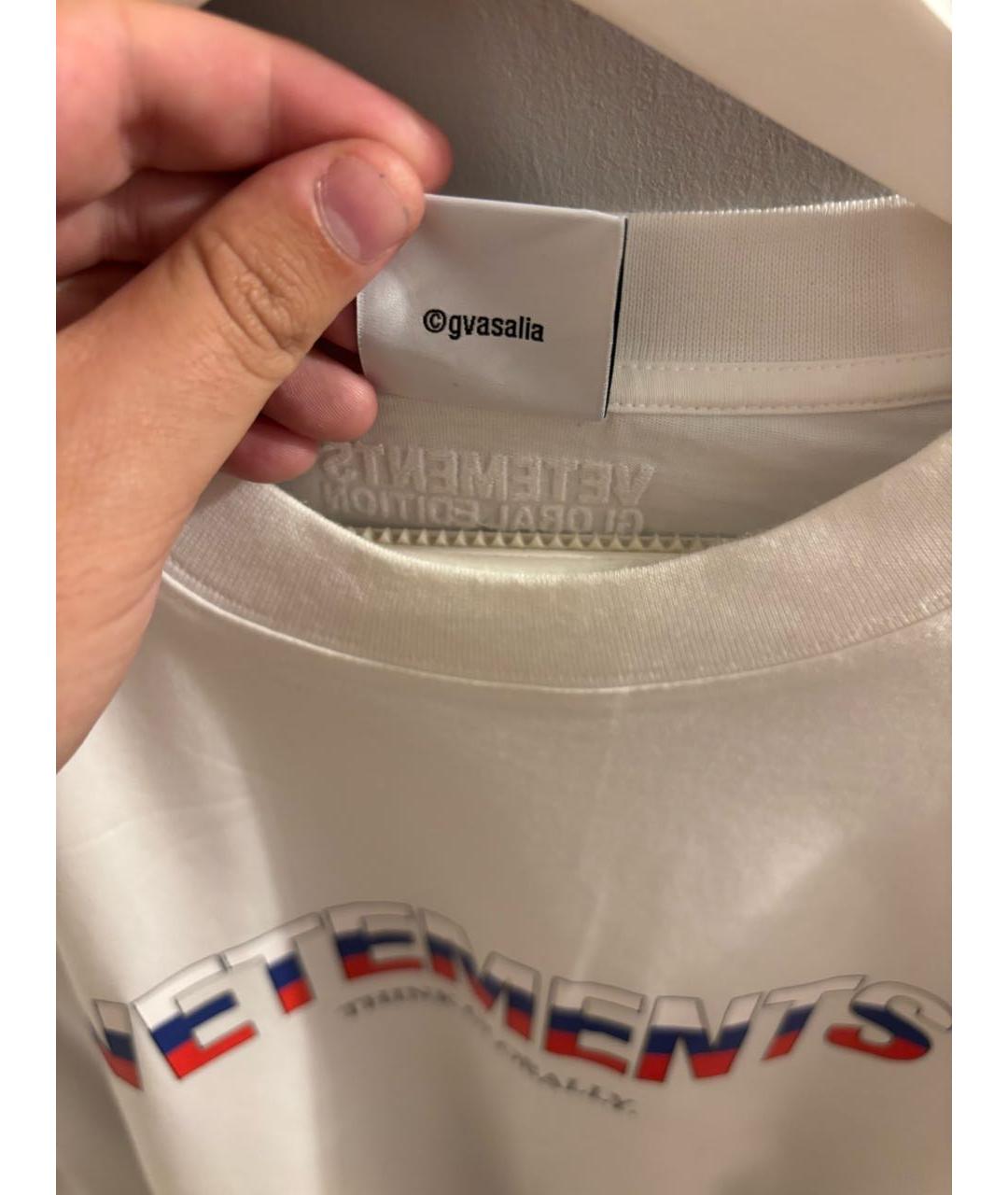VETEMENTS Белая хлопковая футболка, фото 4