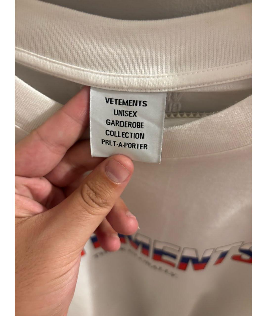 VETEMENTS Белая хлопковая футболка, фото 3