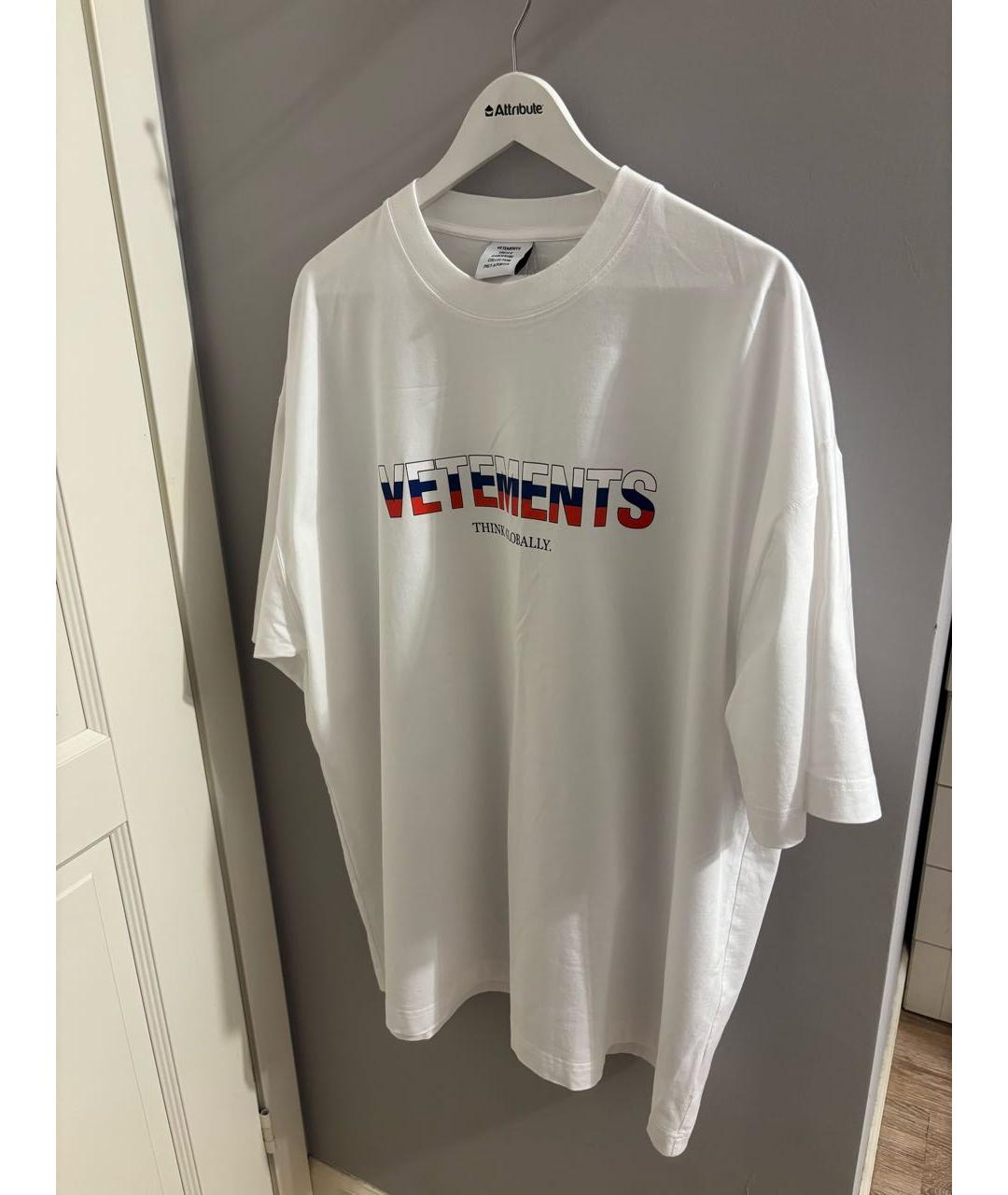 VETEMENTS Белая хлопковая футболка, фото 9