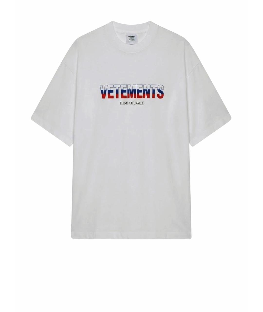 VETEMENTS Белая хлопковая футболка, фото 1