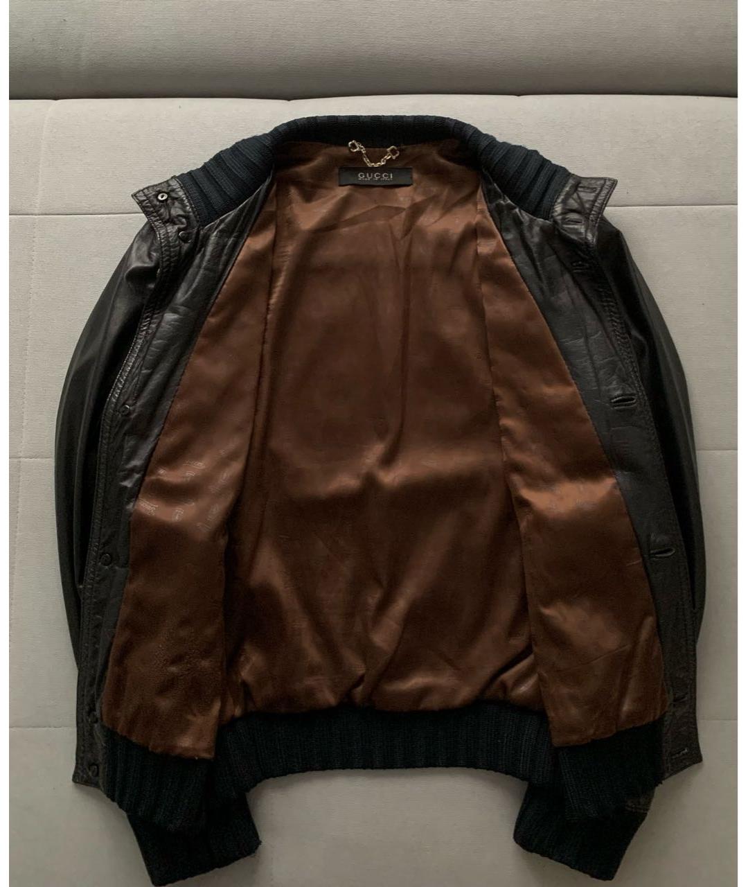 GUCCI Коричневая кожаная куртка, фото 3