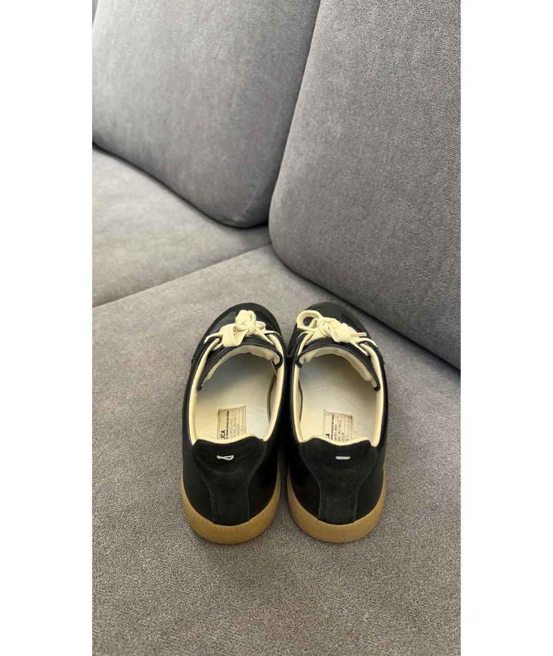MAISON MARGIELA Черные кожаные кеды, фото 3