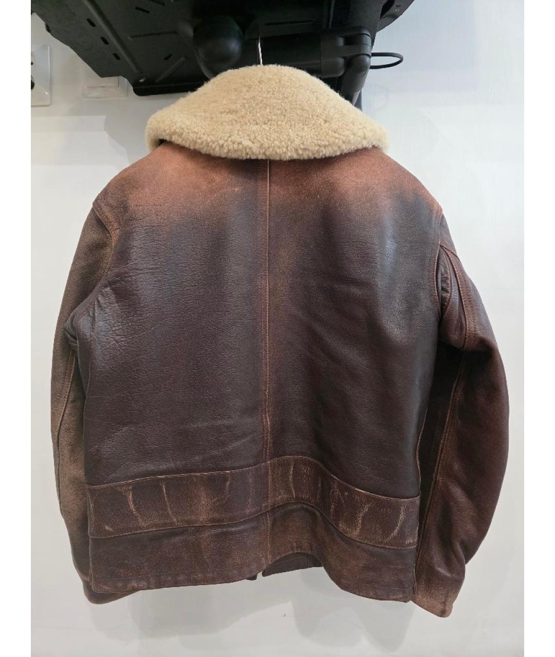 GOLDEN GOOSE Коричневая кожаная куртка, фото 2