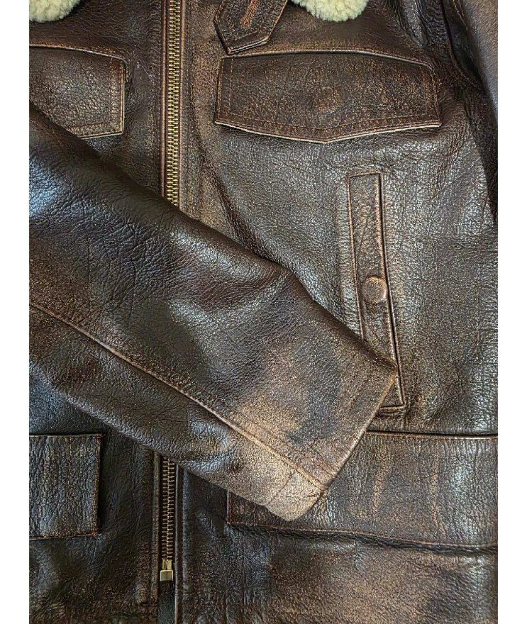 GOLDEN GOOSE Коричневая кожаная куртка, фото 4
