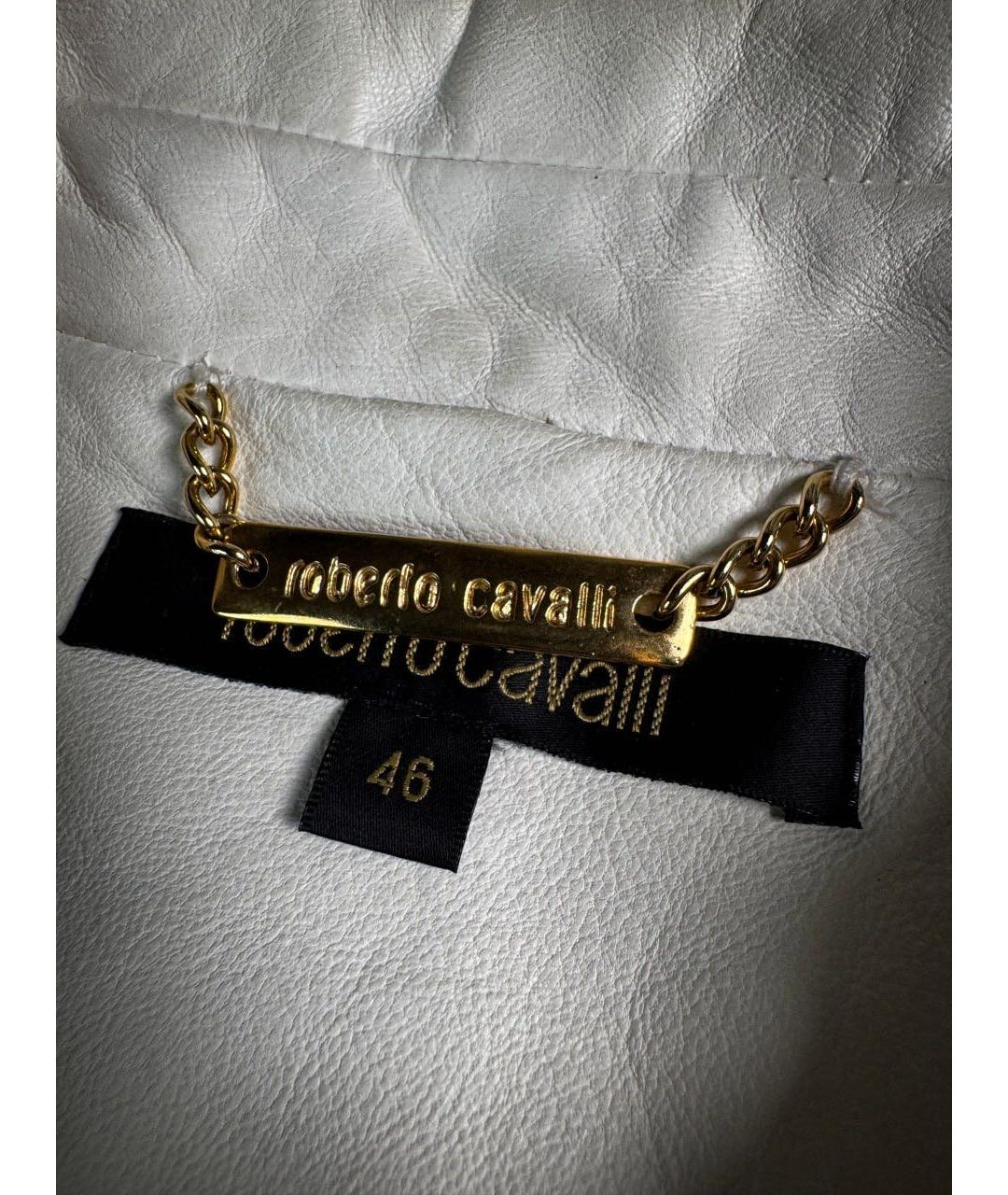 ROBERTO CAVALLI Белая кожаная куртка, фото 7