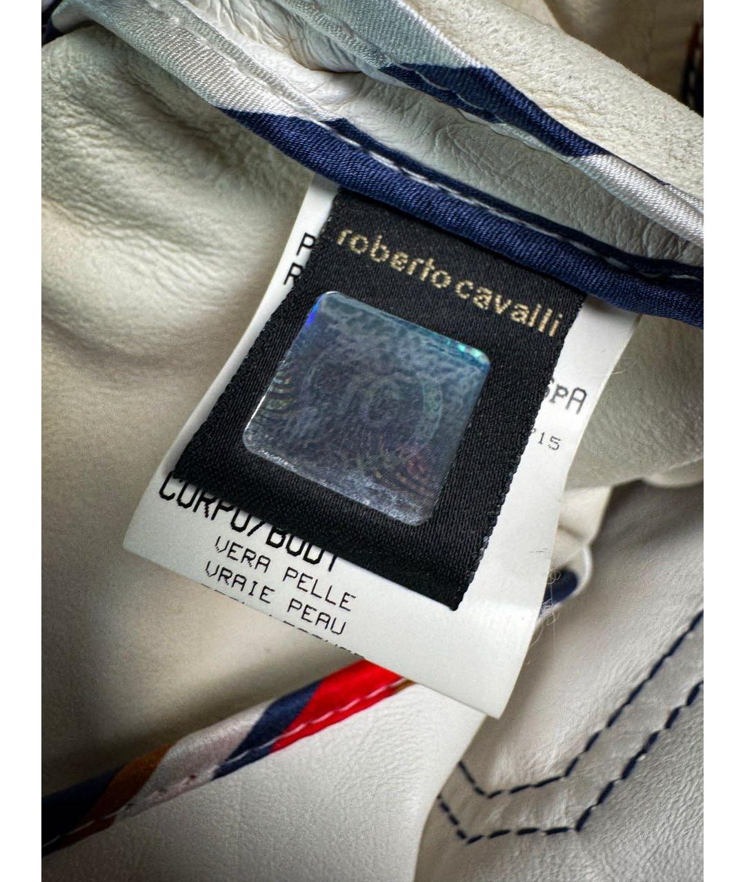 ROBERTO CAVALLI Белая кожаная куртка, фото 8