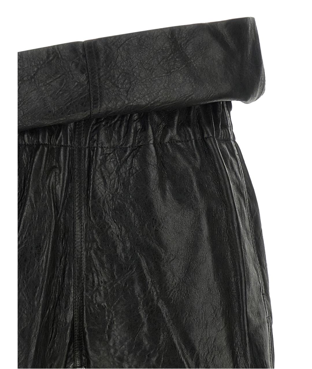 RICK OWENS Черные кожаные шорты, фото 3