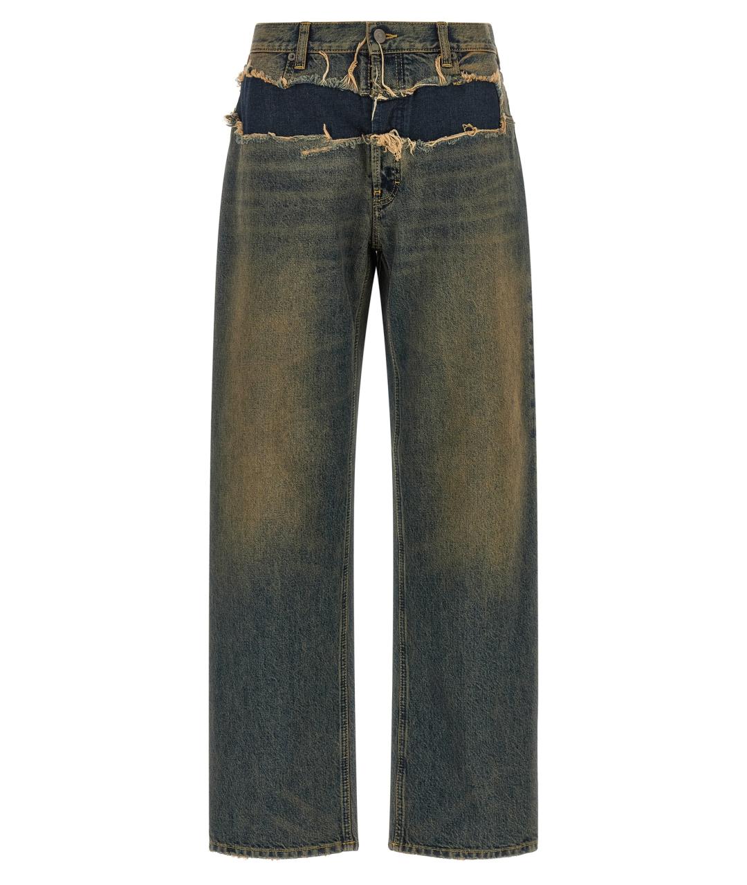 MAISON MARGIELA Синие хлопковые прямые джинсы, фото 1