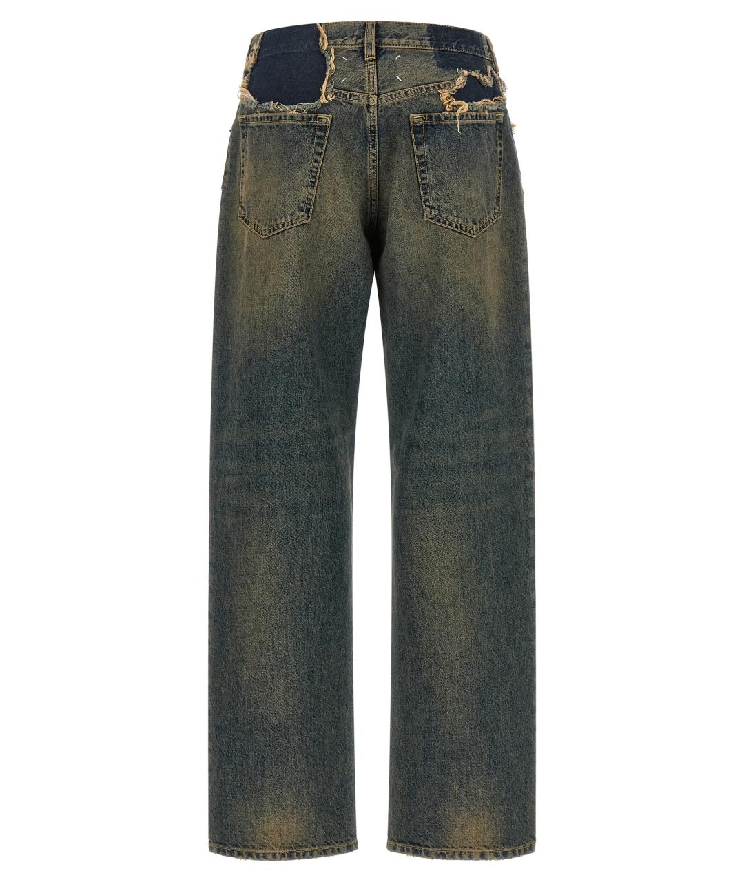MAISON MARGIELA Синие хлопковые прямые джинсы, фото 2