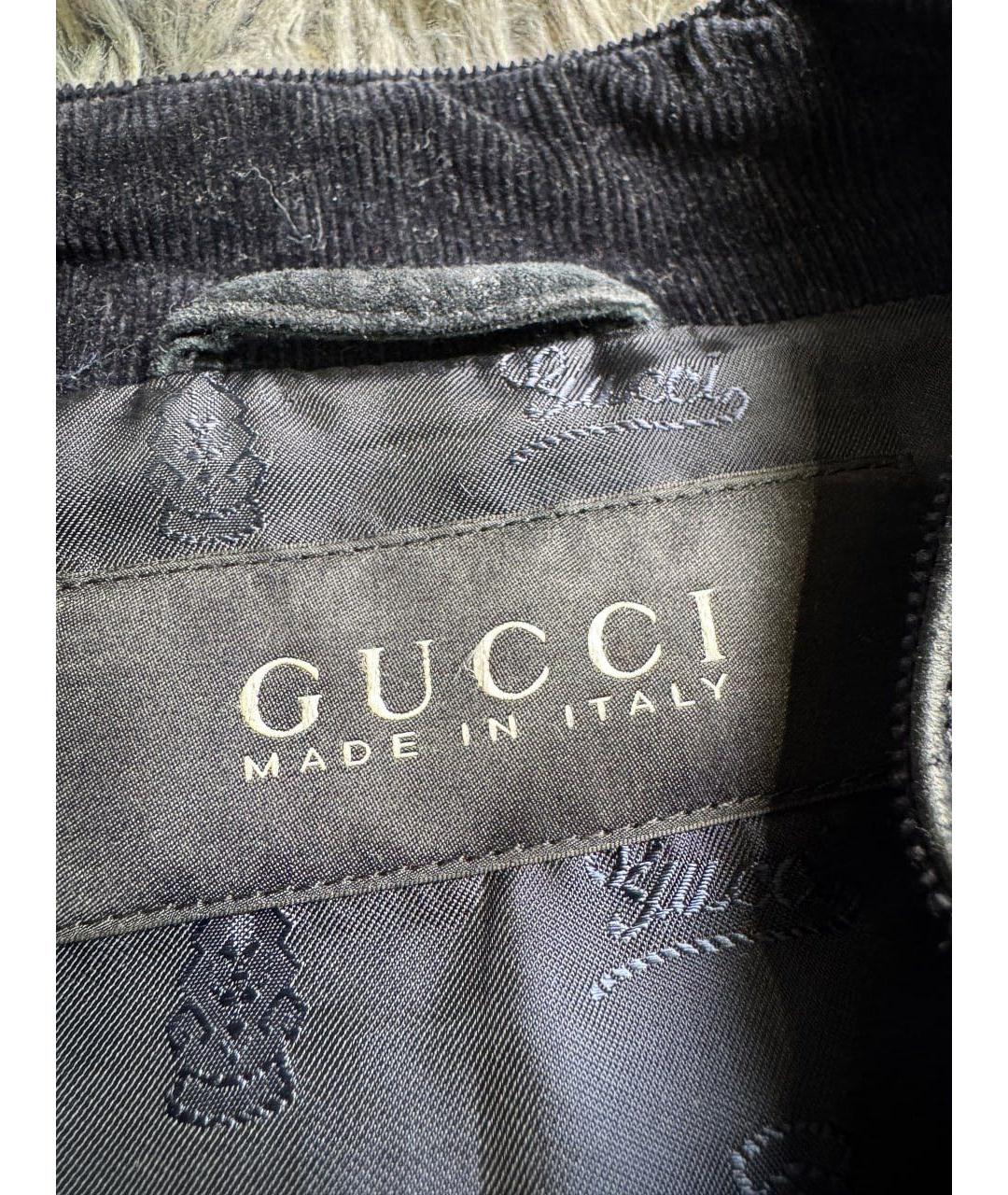 GUCCI Темно-синяя замшевая куртка, фото 6