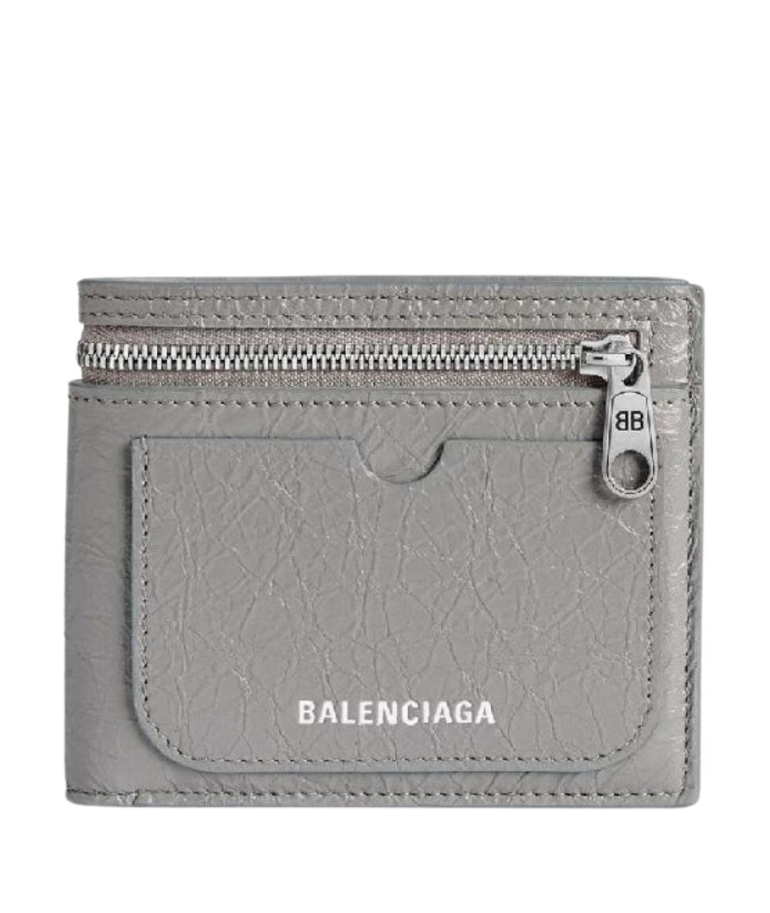 BALENCIAGA Серый кожаный кошелек, фото 1