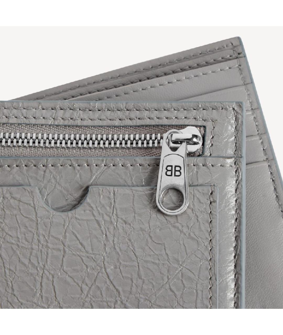 BALENCIAGA Серый кожаный кошелек, фото 5