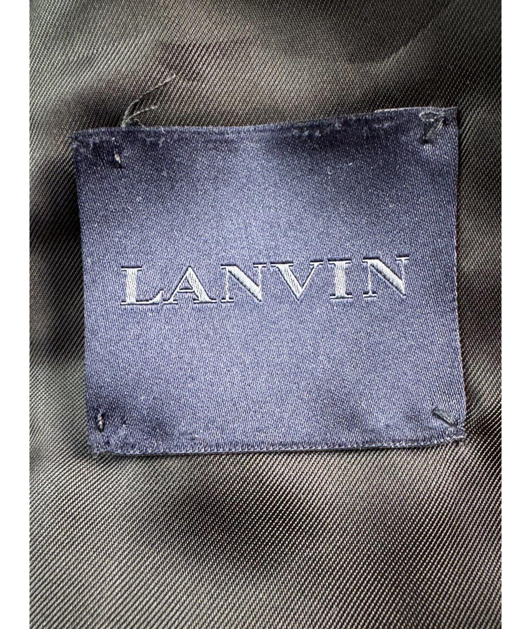 LANVIN Черный кожаный пиджак, фото 6