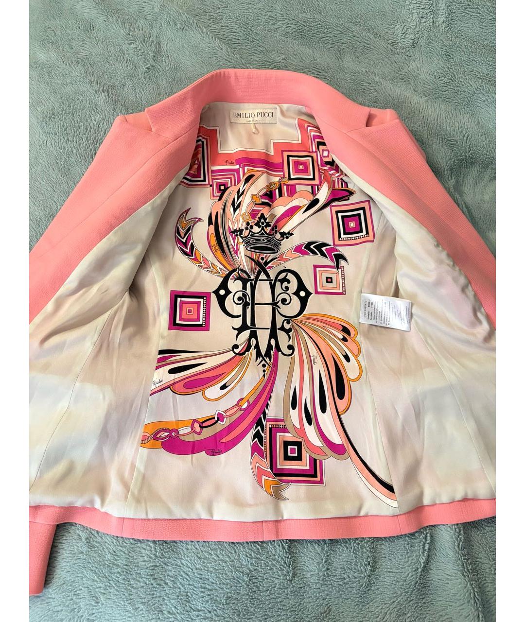 EMILIO PUCCI Коралловый вискозный жакет/пиджак, фото 3