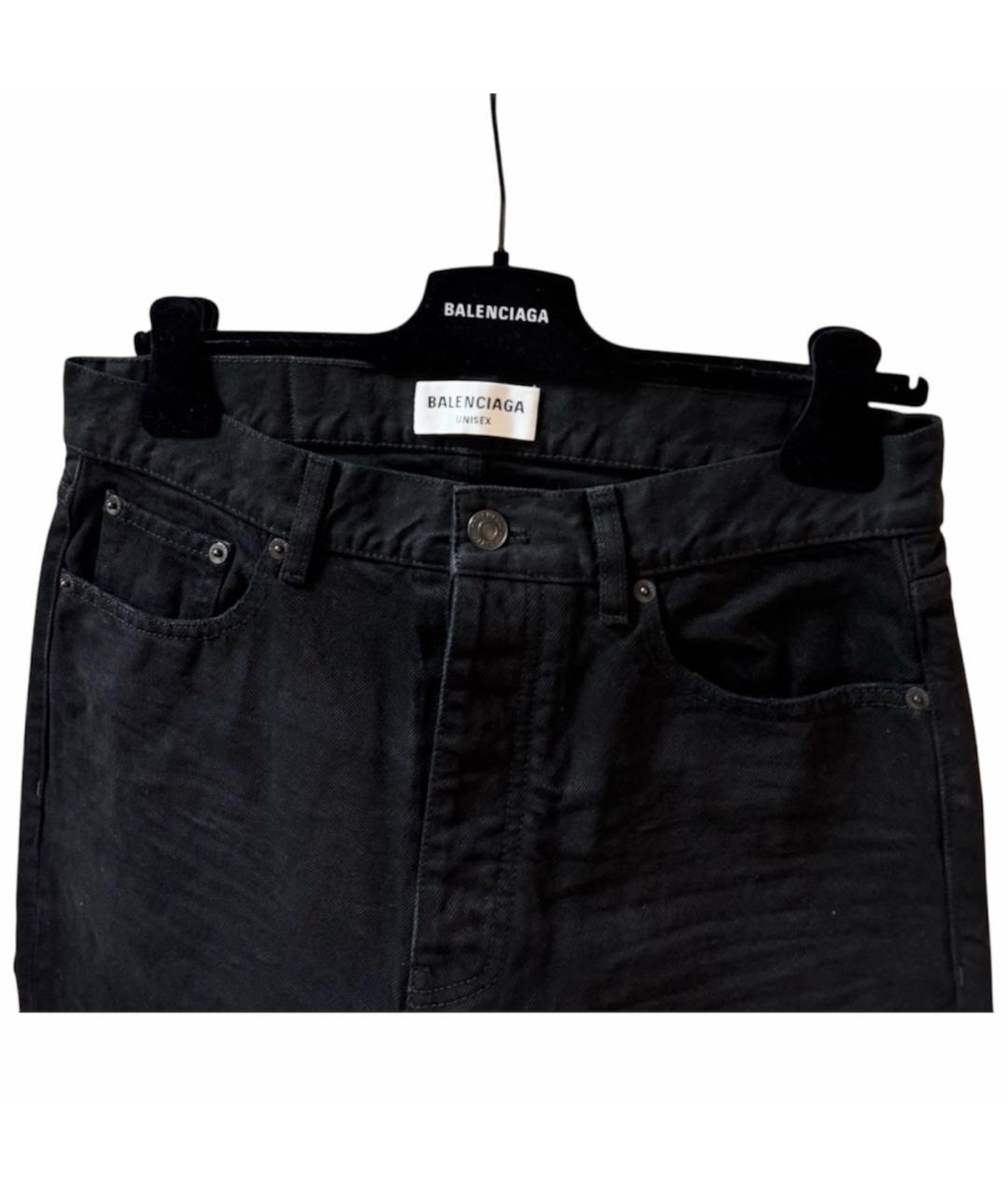BALENCIAGA Черные хлопковые прямые джинсы, фото 4