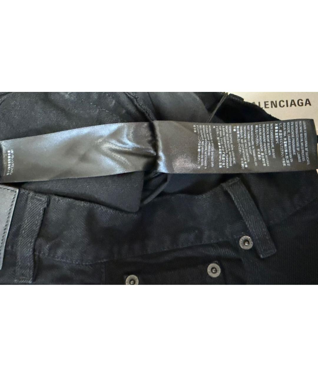 BALENCIAGA Черные хлопковые прямые джинсы, фото 5