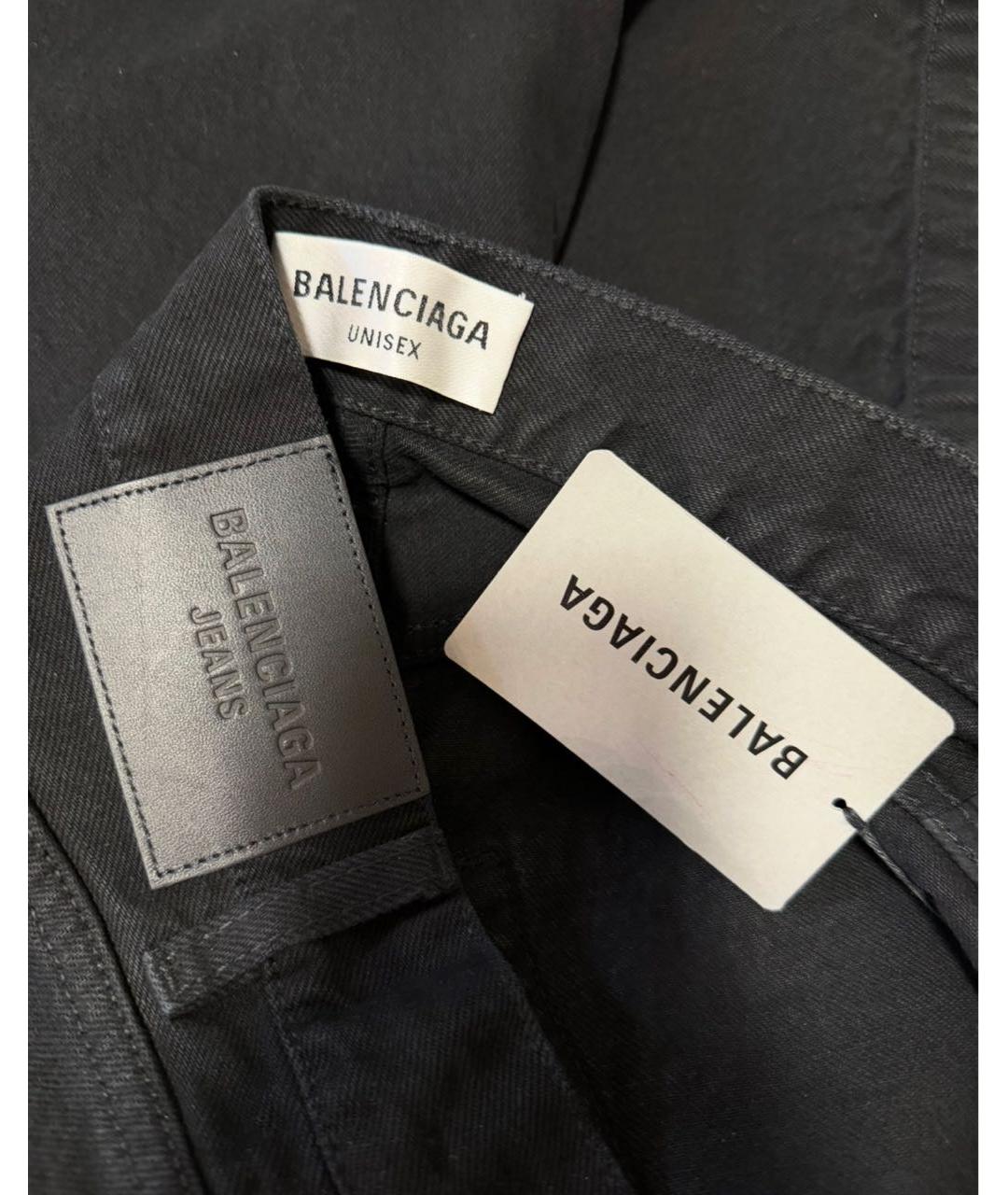 BALENCIAGA Черные хлопковые прямые джинсы, фото 3