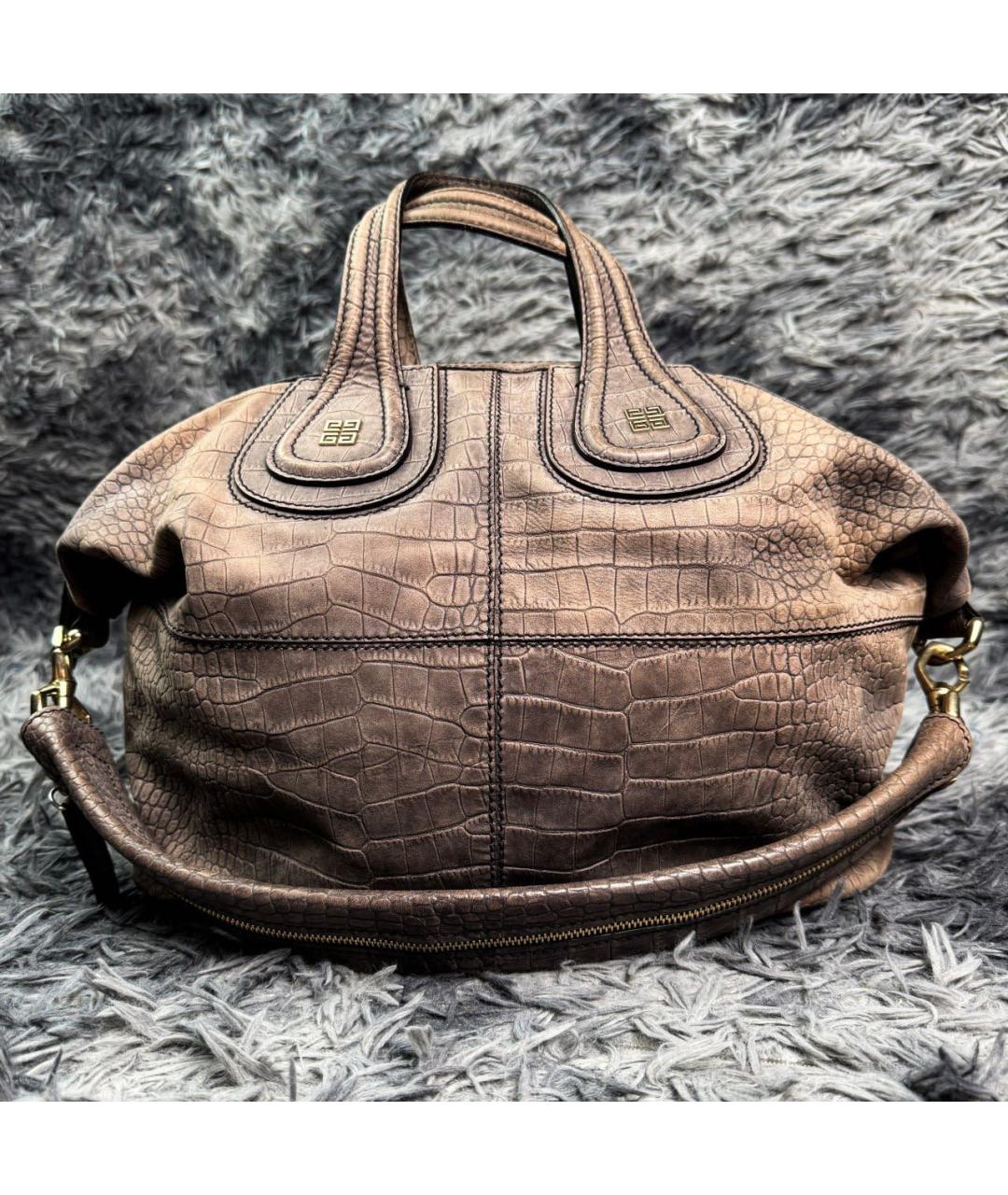 GIVENCHY Серая кожаная сумка с короткими ручками, фото 7