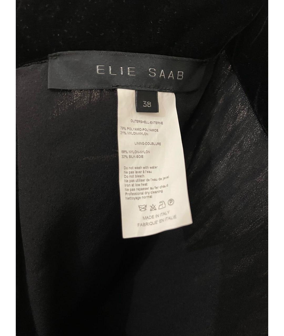 ELIE SAAB Черная сетчатая юбка макси, фото 3