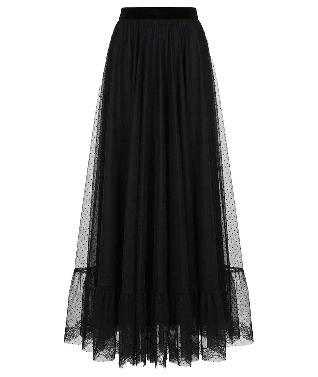 ELIE SAAB Черная сетчатая юбка макси, фото 1