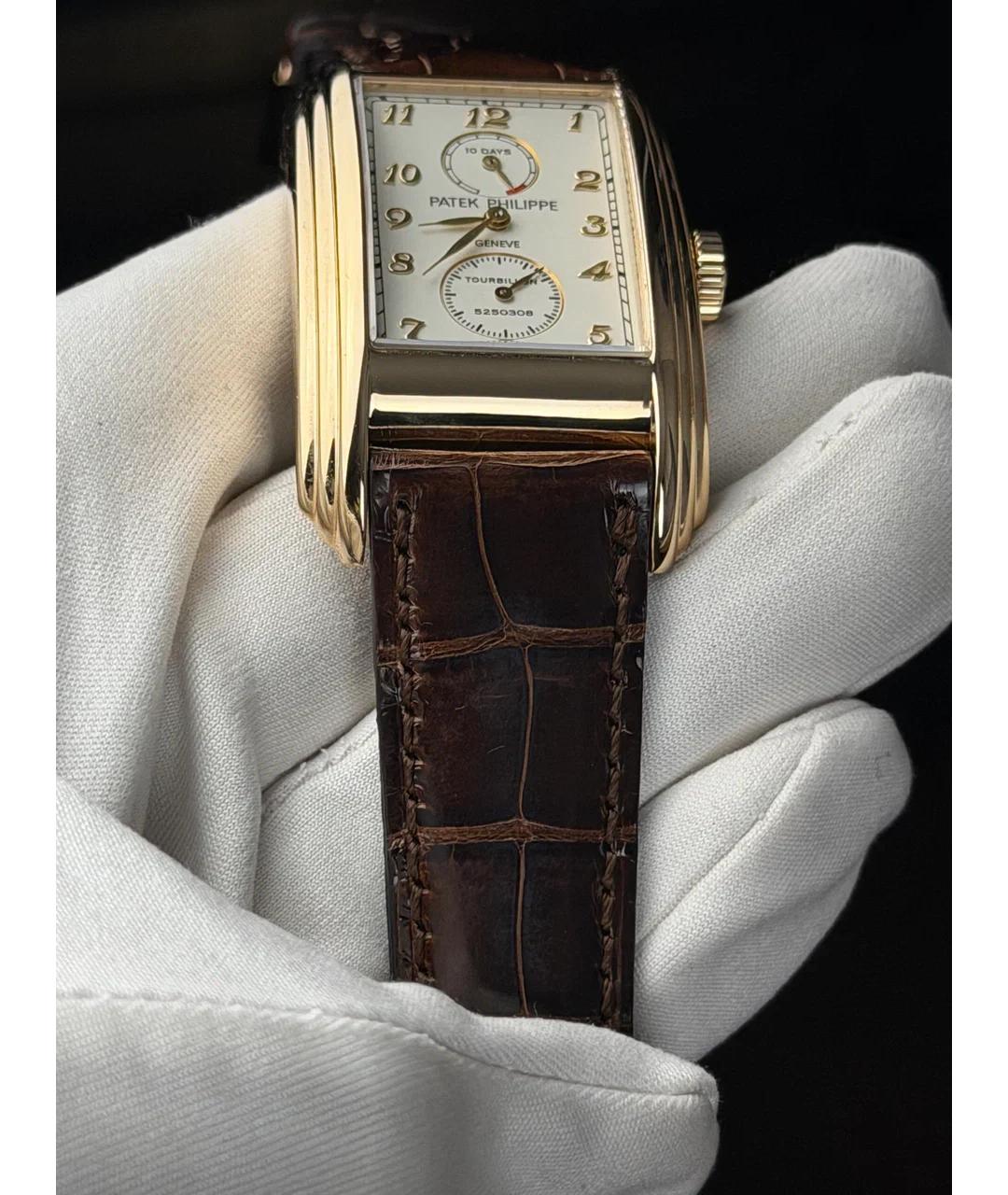 PATEK PHILIPPE Белые часы из желтого золота, фото 5