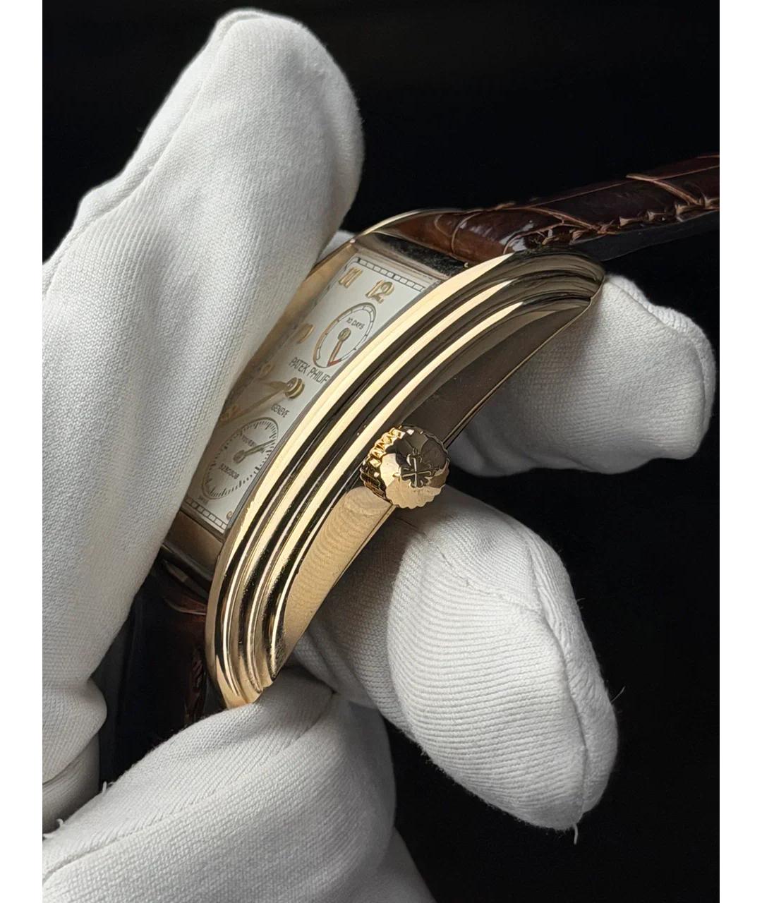 PATEK PHILIPPE Белые часы из желтого золота, фото 3