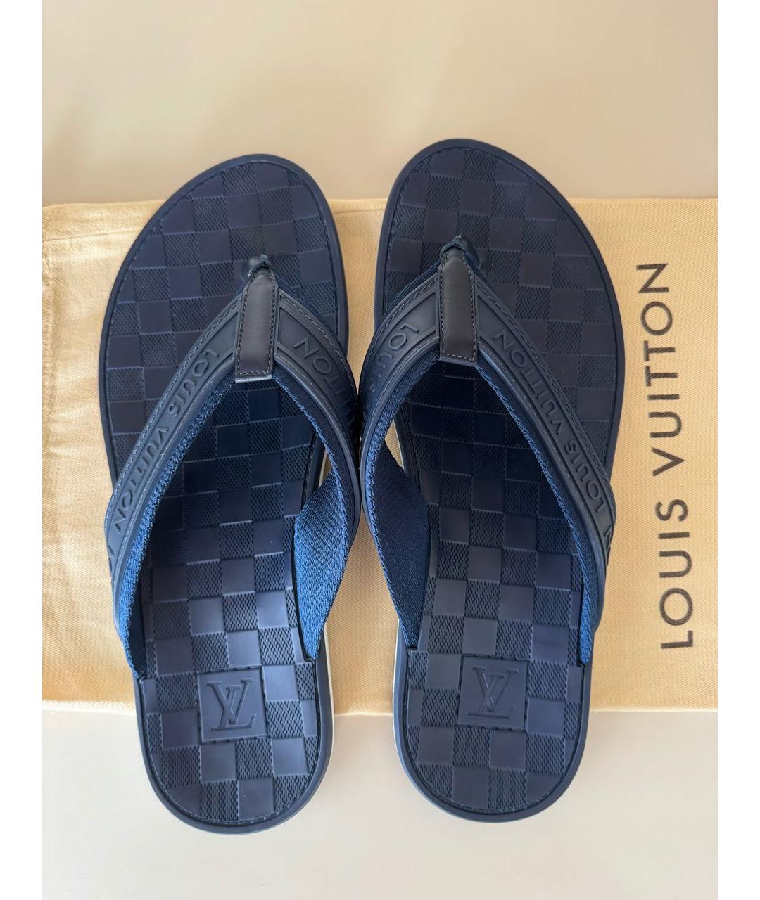 LOUIS VUITTON Синие резиновые шлепанцы, фото 2