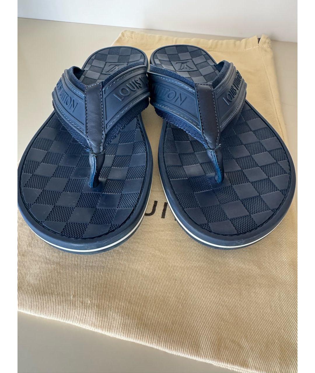 LOUIS VUITTON Синие резиновые шлепанцы, фото 3