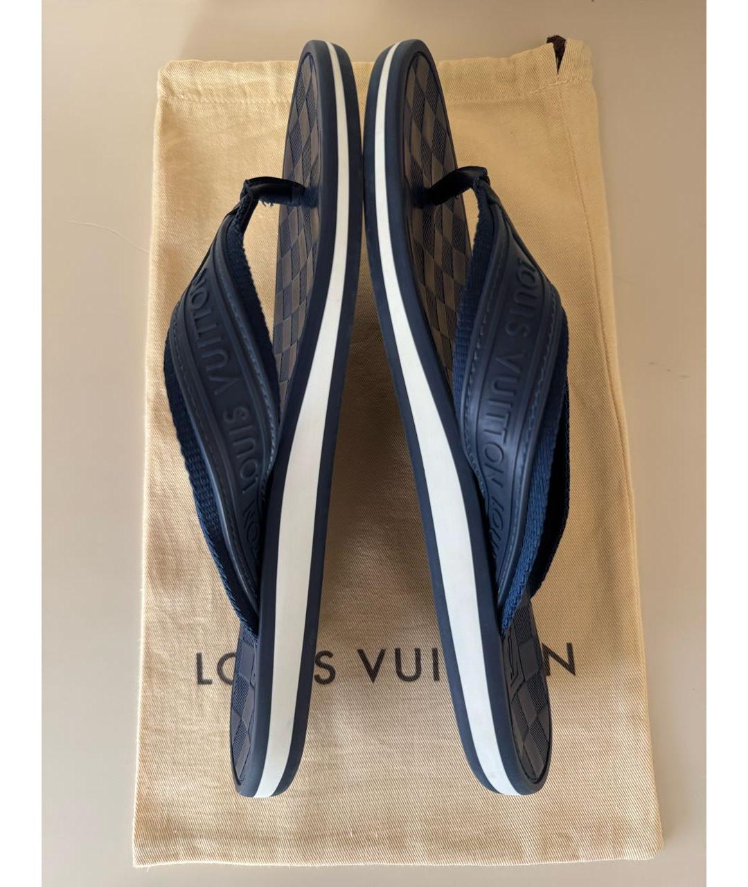 LOUIS VUITTON Синие резиновые шлепанцы, фото 4
