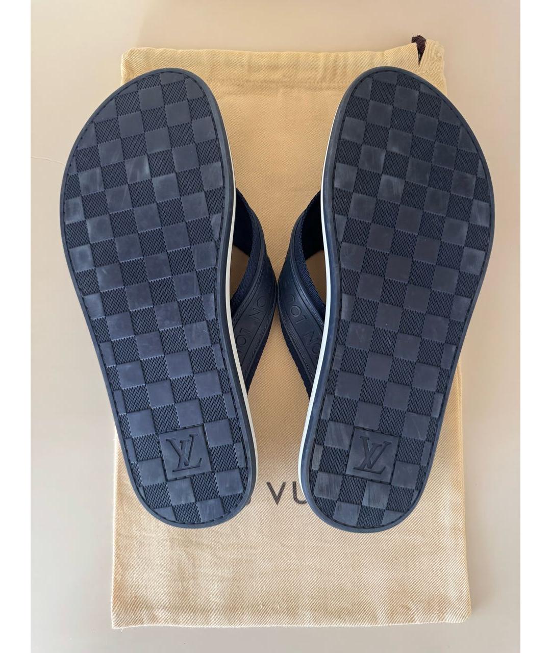 LOUIS VUITTON Синие резиновые шлепанцы, фото 7