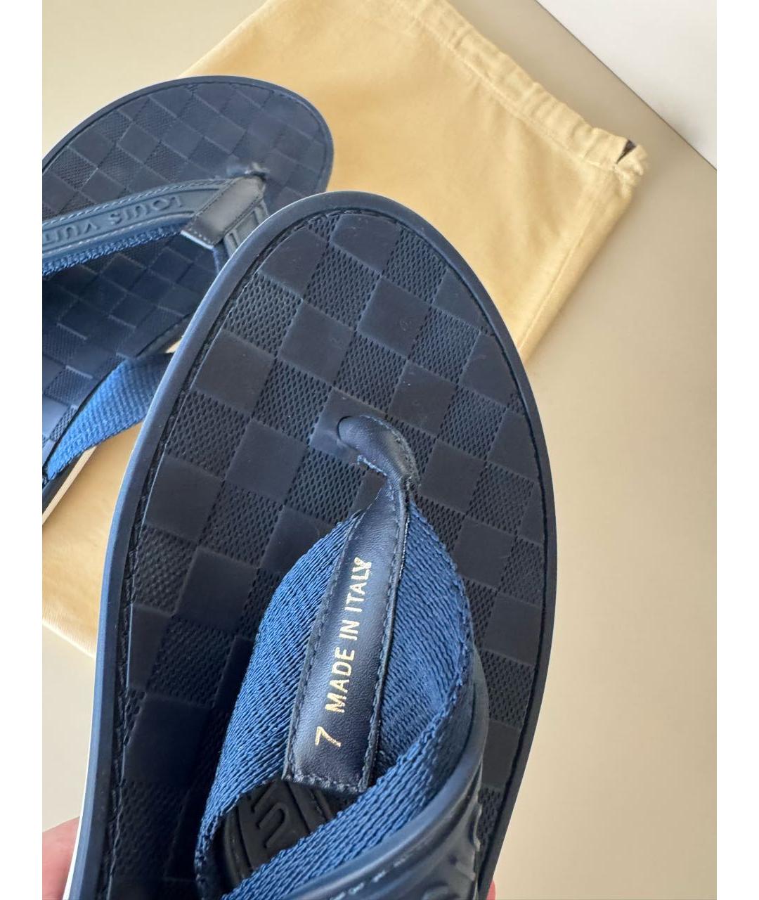 LOUIS VUITTON Синие резиновые шлепанцы, фото 5