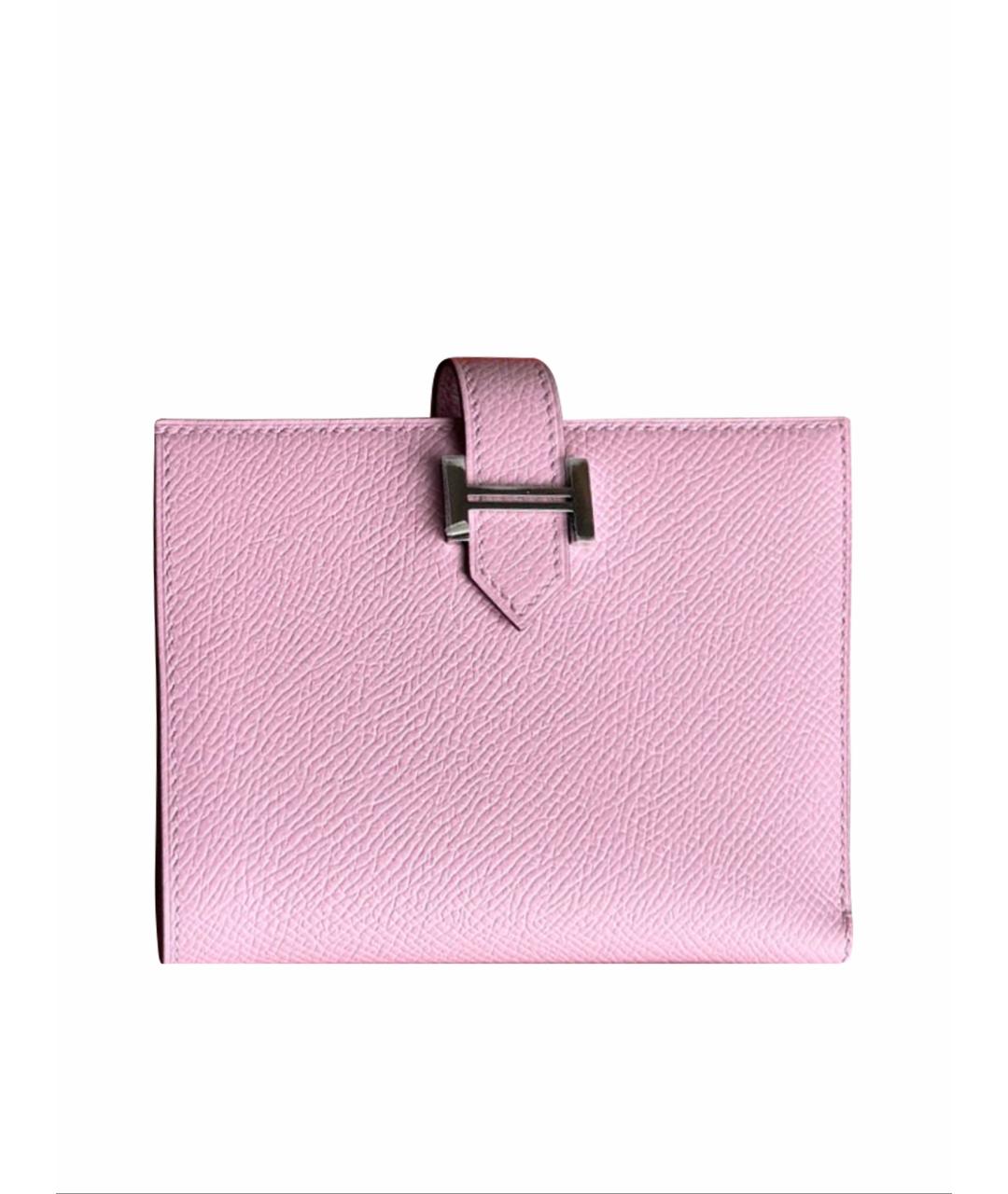 HERMES Розовый кожаный кошелек, фото 5