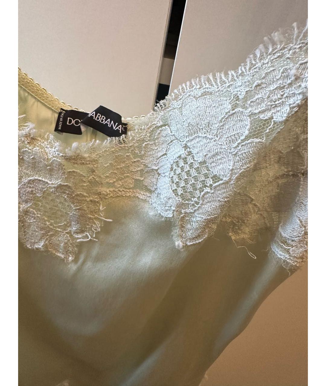 DOLCE&GABBANA Салатовая кружевная блузы, фото 2
