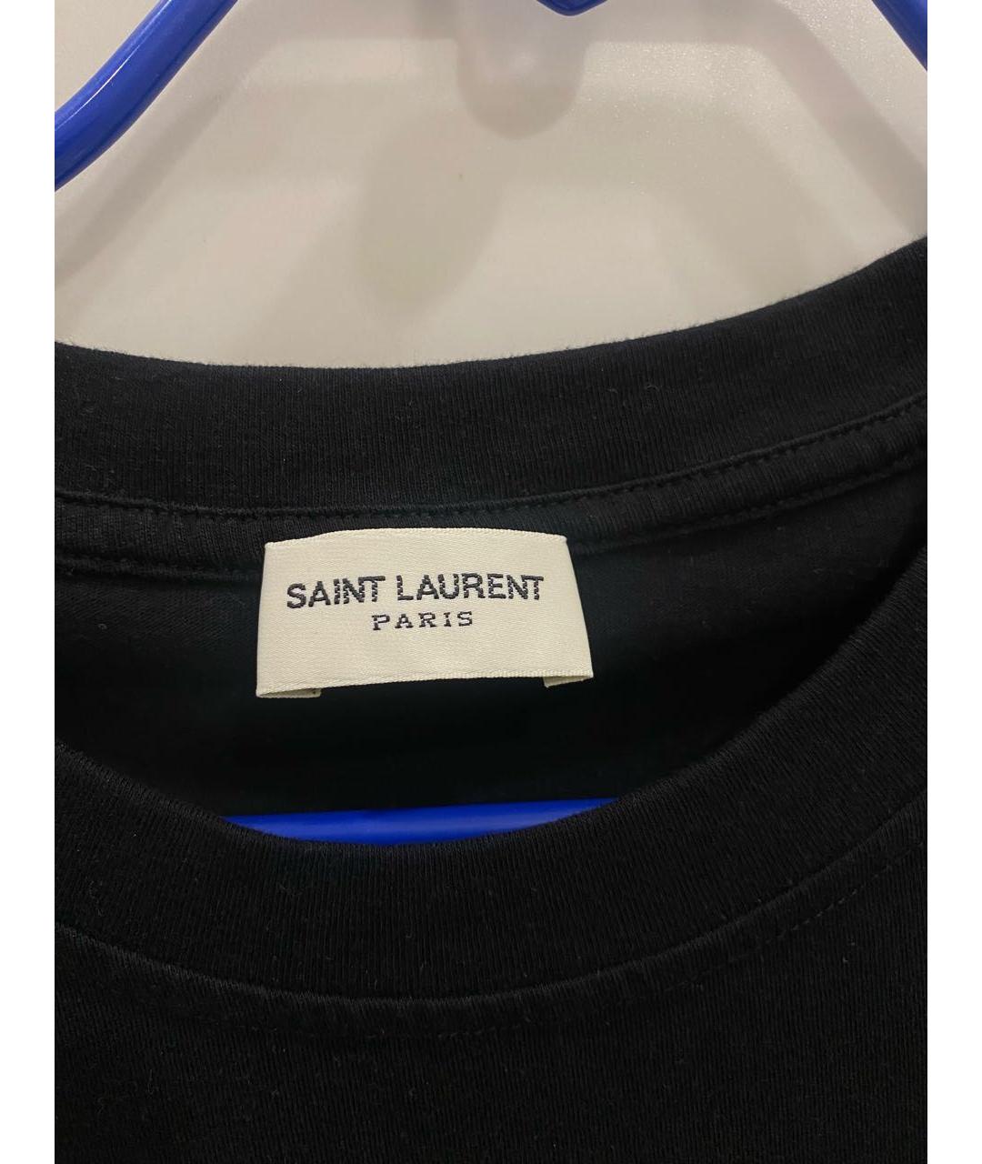 SAINT LAURENT Черная хлопковая футболка, фото 3