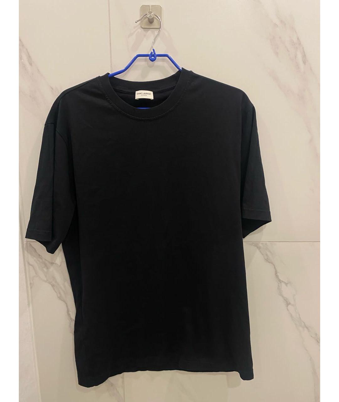 SAINT LAURENT Черная хлопковая футболка, фото 5