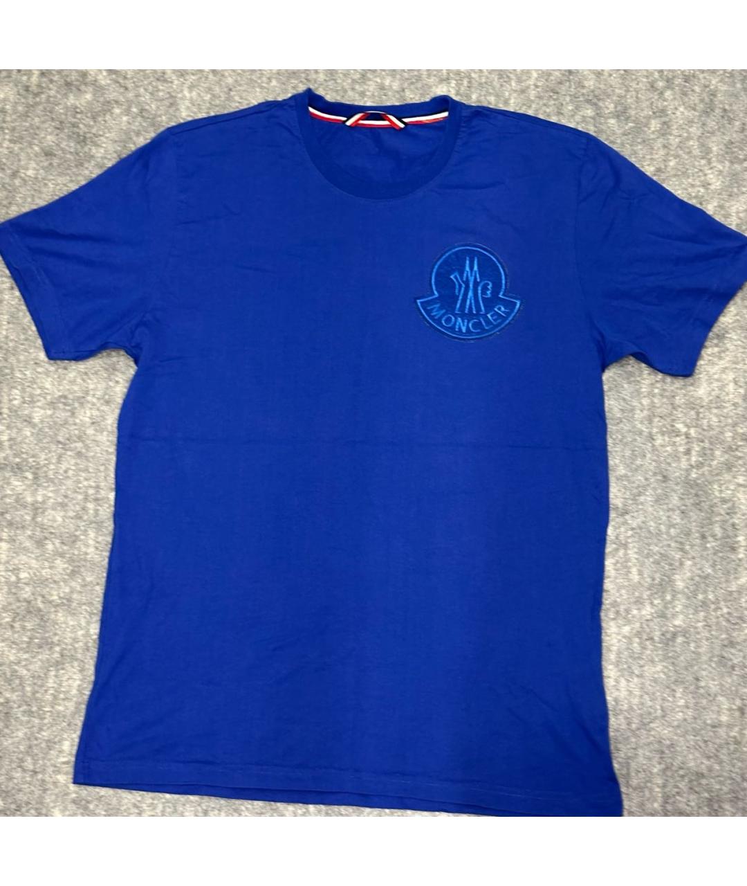 MONCLER Синяя хлопковая футболка, фото 9