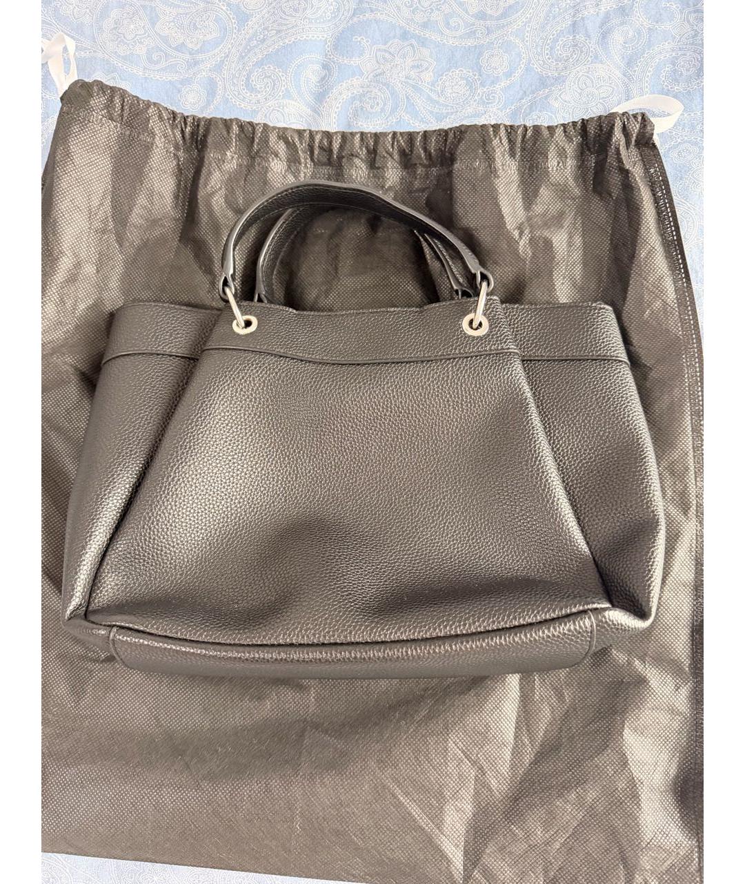 ARMANI EXCHANGE Черная кожаная сумка через плечо, фото 2