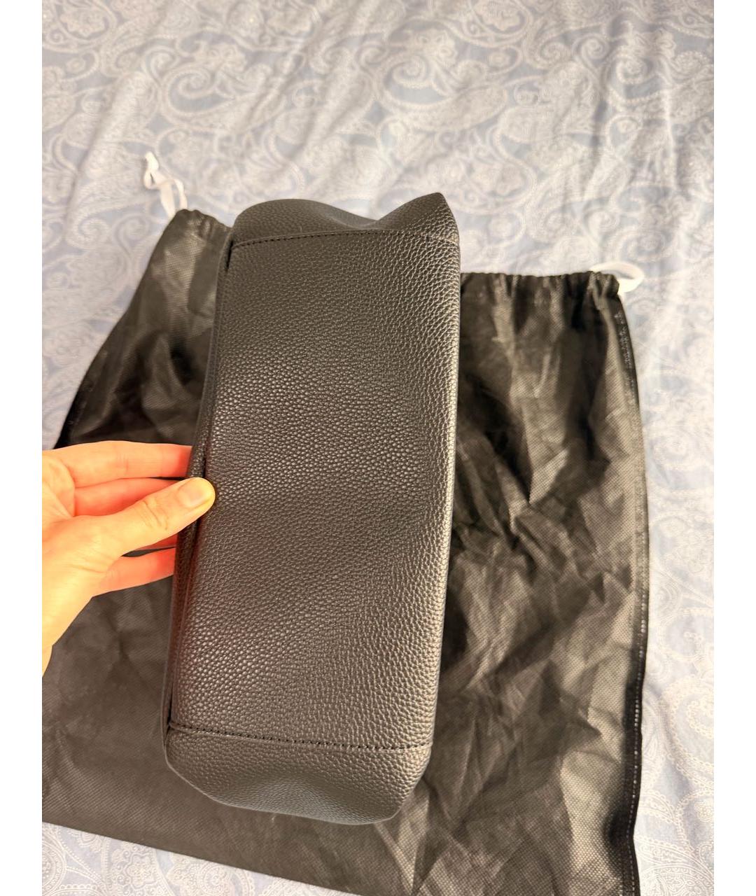 ARMANI EXCHANGE Черная кожаная сумка через плечо, фото 3