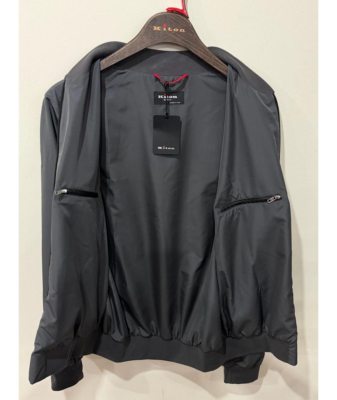 KITON Серая полиэстеровая куртка, фото 3