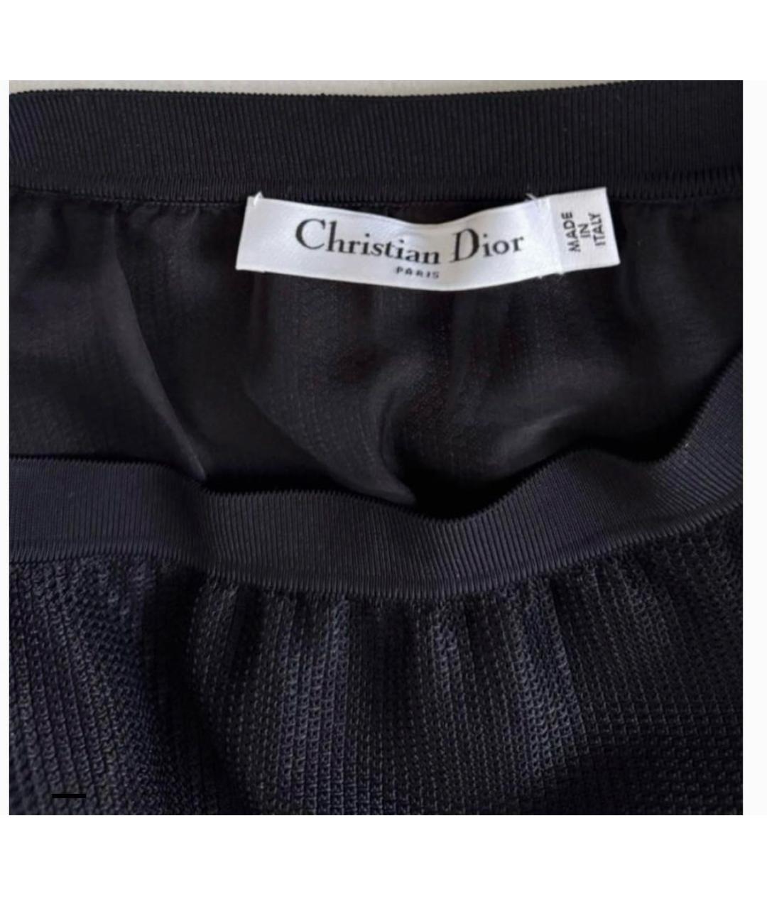 CHRISTIAN DIOR Черная вискозная юбка миди, фото 3