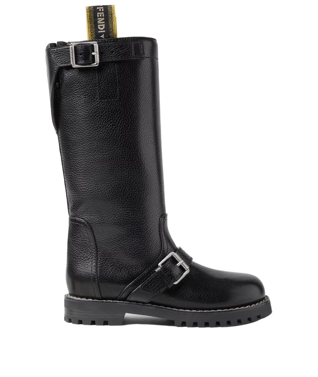 FENDI Черные кожаные сапоги, фото 5