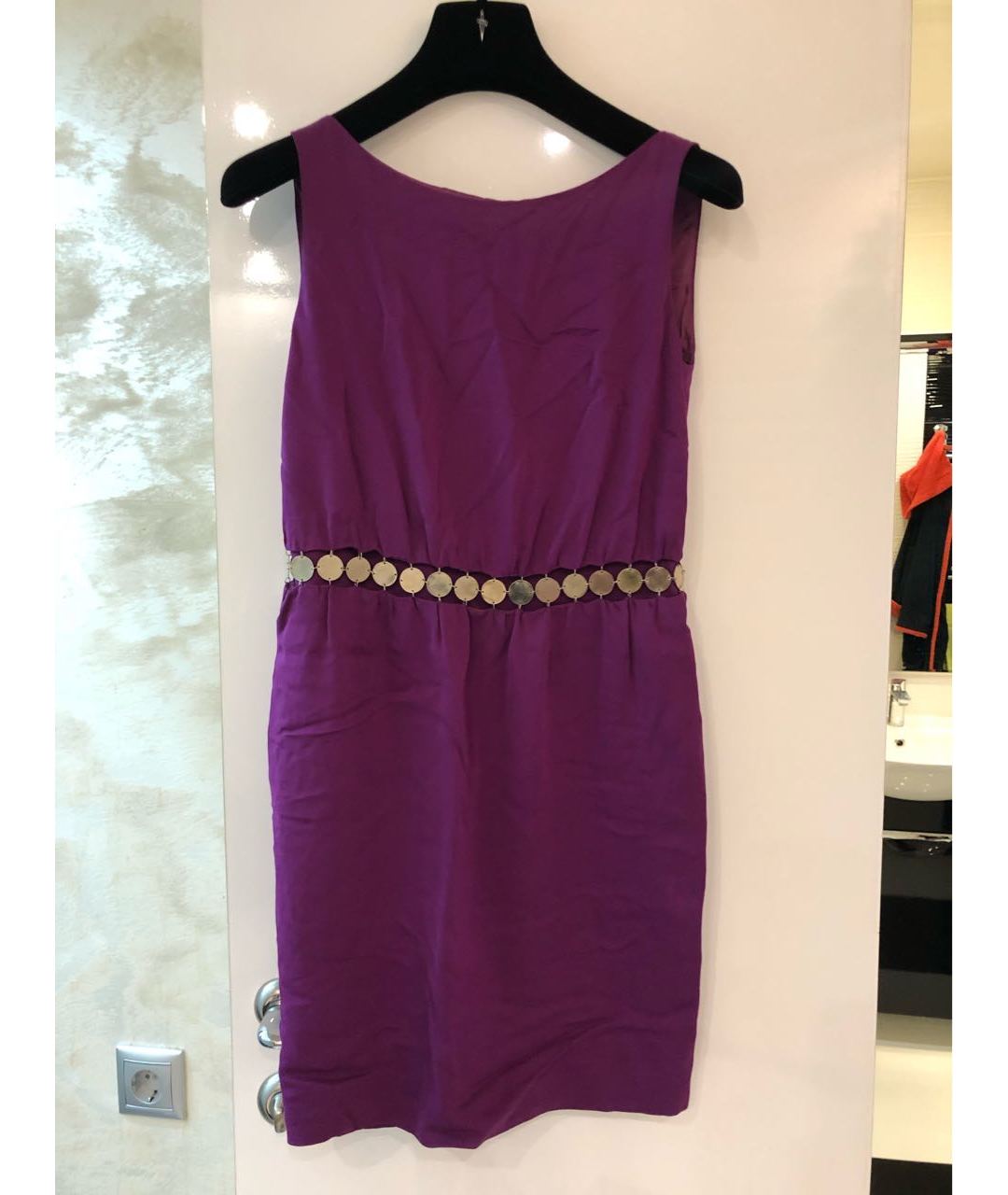 MOSCHINO Фиолетовое шелковое коктейльное платье, фото 4