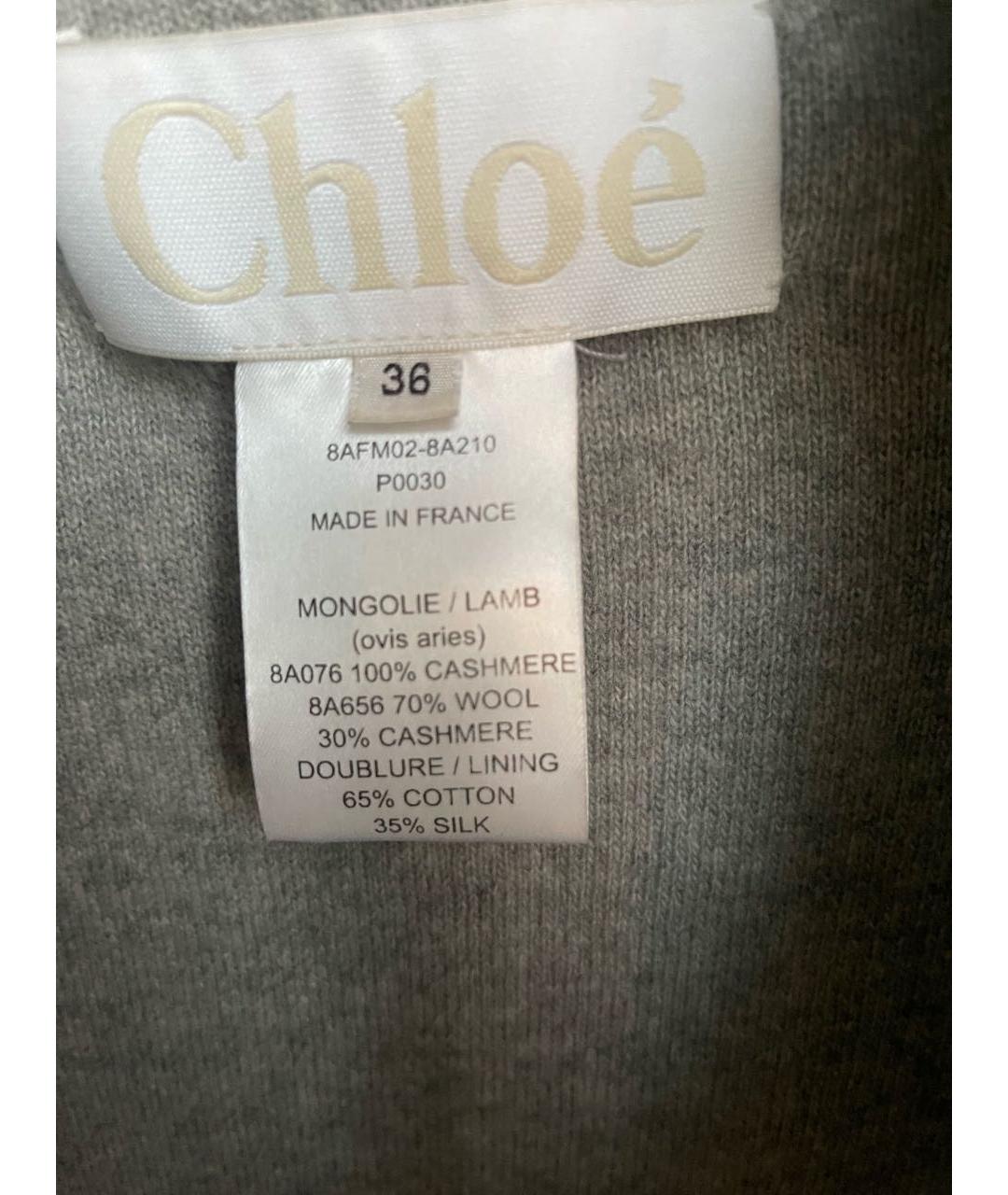 CHLOE Серая меховая шуба, фото 5
