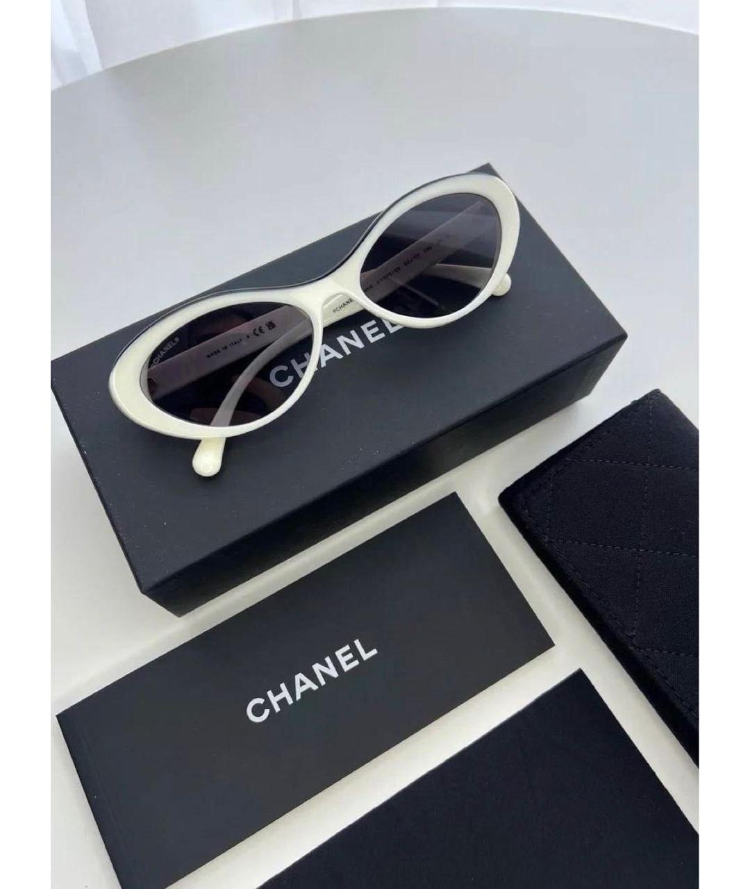 CHANEL Белые солнцезащитные очки, фото 2
