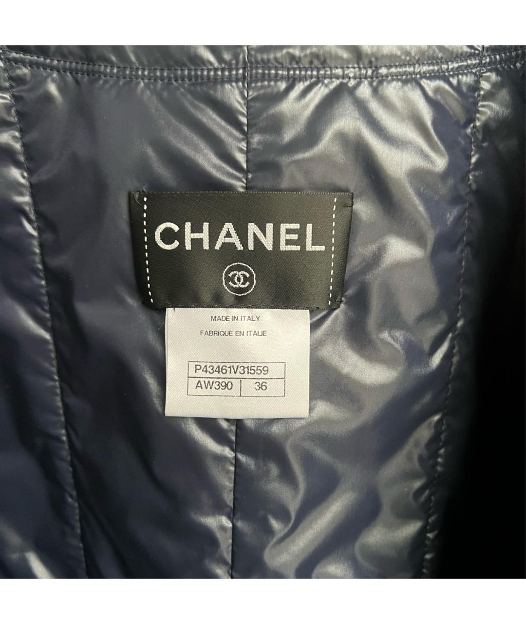 CHANEL Темно-синяя полиамидовая куртка, фото 6