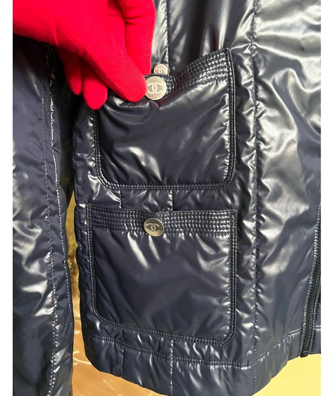 CHANEL Темно-синяя полиамидовая куртка, фото 2